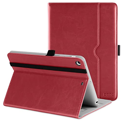 DTTO Schutzhülle für iPad Mini 1 2 3, aus hochwertigem Leder, mit Standfunktion in verschiedenen Winkeln und automatischer Schlaf- Weckfunktion, Vordertasche Apple Rot von DTTO