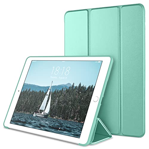 DTTO Schutzhülle für iPad Mini 3 / 2 / 1, ultradünn, leicht, dreifach faltbar, mit flexibler weicher TPU-Rückseite, für Apple Mini, Mini 2, Mini 3 [Auto Sleep/Wake] (Minzgrün) von DTTO