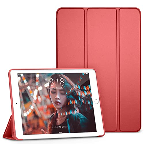 DTTO Schutzhülle für iPad Mini 4, Kratzfest, ultradünn, leicht, automatische Sleep/Wake-Funktion, dreifach faltbar, mit Flexibler weicher TPU-Rückseite, Rot von DTTO