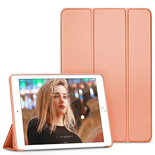 DTTO Schutzhülle für iPad Mini 4, kratzfest, ultradünn, leicht, automatische Sleep/Wake-Funktion, dreifach faltbar, mit flexibler weicher TPU-Rückseite, helles Orange von DTTO