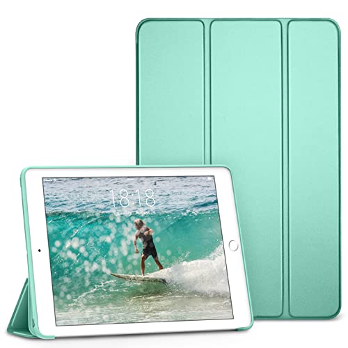 DTTO Schutzhülle für iPad Mini 4 (nicht kompatibel mit Mini 5. Generation 2019), dreifach faltbarer Ständer mit flexibler weicher TPU-Rückabdeckung für iPad Mini4 [automatischer Sleep/Wake], Mintgrün von DTTO