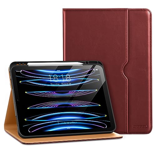 DTTO Schutzhülle für iPad Pro 12.9 6. / 5. / 4. / 3. Generation 2022/2021/2020/2018, Leder-Folio-Schutzhülle mit integriertem Apple-Stift-Halter, automatische Wake-/Sleep-Funktion und mehrere von DTTO