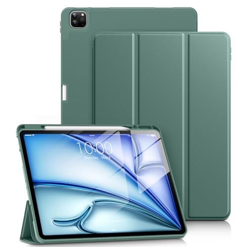 DTTO Schutzhülle für iPad Pro 12.9 7. / 6. / 5. / 4. / 3. Generation 2023/2022/2021/2020/2018 mit Stifthalter, Smart Slim Trifold Ständer Cover mit weicher TPU-Rückseite, Auto Wake/Sleep, von DTTO