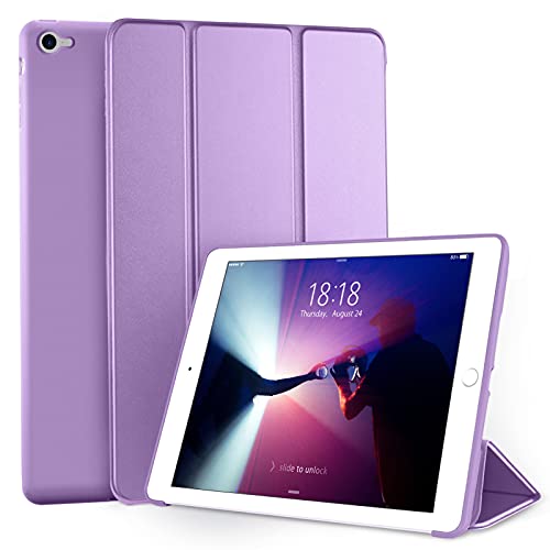 DTTO iPad Air 2 Case (2014 Released), Ultra Slim Lightweight Smart Case Trifold Stand with Flexible Soft TPU Back Cover for Apple iPad Air 2 (Model A1566/A1567), Purple von DTTO