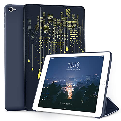 DTTO iPad Air 2 Hülle (2014 veröffentlicht), Ultra Slim Lightweight Smart Case Trifold Stand with Flexible Soft TPU Back Cover for Apple iPad Air 2 (Model A1566/A1567), City Lights von DTTO