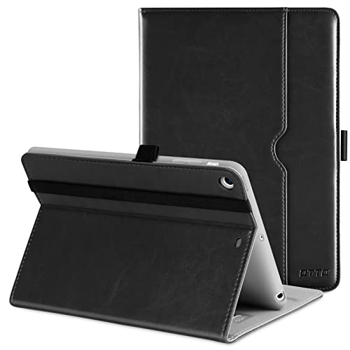 DTTO iPad Mini 1 / 2 / 3, aus hochwertigem Leder, mit Standfunktion in verschiedenen Winkeln und automatischer Schlaf- und Weckfunktion, Vordertasche für Apple iPad Mini 1 / Mini 2 / Mini 3, Schwarz von DTTO