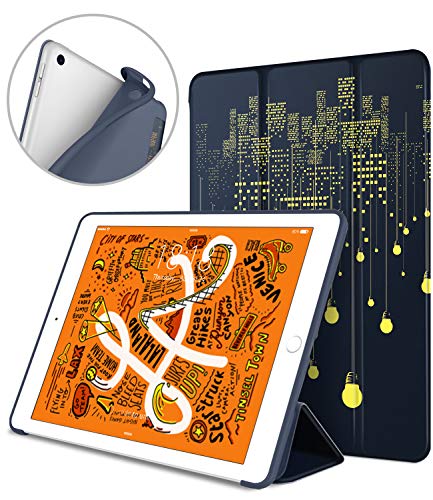 DTTO iPad Mini 5. Generation 2019 Hülle, [Gentle Series] Smart Cover Trifold Stand Soft Back Cover für iPad Mini 5 2019/iPad Mini 4 2015 [Auto Sleep/Wake], City Lights von DTTO