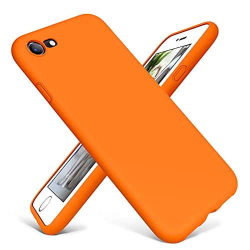 DTTO iPhone SE Hülle 2020, iPhone 7 8 Silikon Handyhülle [Romance Serie] Stoßfest Anti-Drop Handyhülle mit Wabenraster Kissen für Apple iPhone 7/8/SE 2020, 11,9 cm, Orange von DTTO