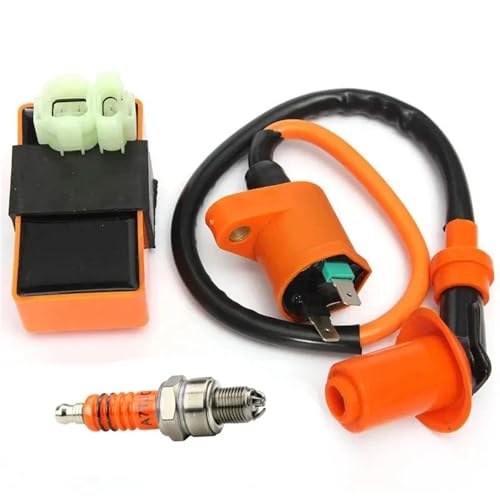 DTYBJN Ignition Coil 6-polige AC CDI-Box Zündspule für A7TJC Zündkerze für GY6 50 80 110 125 150cc Moped-Roller ATV Go-Karts Zündungskabel(A set) von DTYBJN