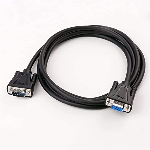 DTech 0,5 m serielles COM-Anschluss kabel Stecker auf Buchse RS232-Verlängerung 9-poliges, gerades Durchgangskabel - Schwarz von DTech