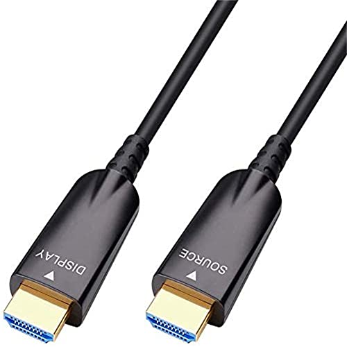 DTech 16 m HDMI Glasfaser Kabel 4K 30 Hz 1080p 60 Hz HD-Video 3D ARC HDCP CEC Hochgeschwindigkeits-Langkabel für Computermonitor TV-Projektor (50 Fuß, schwarz) von DTech