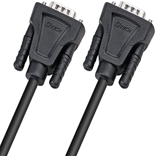 DTech 3m DB9 zu DB9 RS232 Serielles Kabel Stecker zu Stecker Null Modemkabel Cross TX RX-Leitung für Daten Kommunikation (10 Fuß, schwarz) von DTech