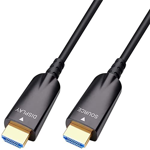 DTech 50m HDMI Glasfaser Kabel mit 4K 30Hz und 1080p 60Hz HD Video 3D HDCP CEC-Hochgeschwindigkeitsunterstützung (164 Fuß, schwarz) von DTech