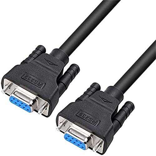 DTECH DB9 RS232 Serien Kabel Buchse zu Buchse Null Modem Kabel Volle Handshake 7 Draht Frequenzweiche für Daten kommunikation (5 m, schwarz) von DTECH