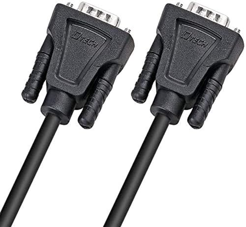 DTech DB9 RS232 Serienkabel Stecker zu Stecker Null Modemkabel Volle Handshake 7-Draht-Frequenzweiche für die Datenkommunikation (1,5 Fuß, schwarz) von DTech