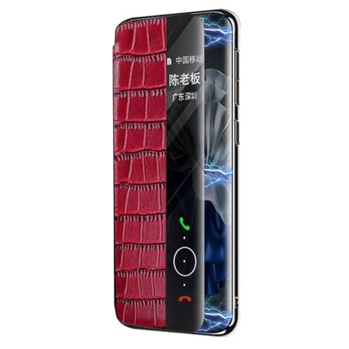 DUANCL 70 Pro Schutzhülle für Huawei Pura 70 Ultra/70 Pro +/70 Pro +/70 Pro/70, Krokodil-Textur, Rindsleder, Sichtfunktion, automatische Schlafmodus, Rot DUANCL 70 Pro Schutzhülle für Huawei Pura 70 Ultra/70 Pro +/70 Pro +/70 Pro/70, Krokodil-Textur, Rindsleder, Sichtfunktion, automatische Schlafmodus, Rot von DUANCL