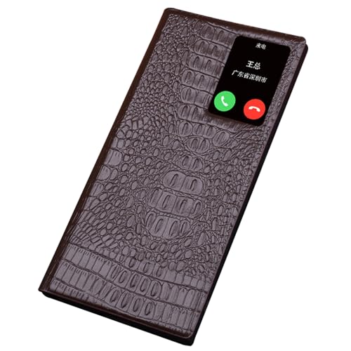DUANCL Schutzhülle aus echtem Leder für Samsung Galaxy S24ultra, mit Sichtfenster, Flip-Folio-Schutzhülle mit Krokodil-Textur, Braun DUANCL Schutzhülle aus echtem Leder für Samsung Galaxy S24ultra, mit Sichtfenster, Flip-Folio-Schutzhülle mit Krokodil-Textur, Braun von DUANCL