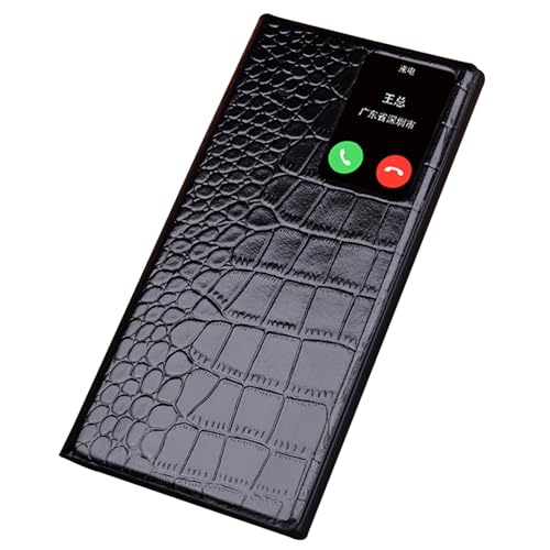 DUANCL Schutzhülle für Samsung Galaxy S24ultra, echtes Leder, klares Sichtfenster, Flip-Folio-Schutzhülle, luxuriös, Krokodil-Textur, Schwarz DUANCL Schutzhülle für Samsung Galaxy S24ultra, echtes Leder, klares Sichtfenster, Flip-Folio-Schutzhülle, luxuriös, Krokodil-Textur, Schwarz von DUANCL
