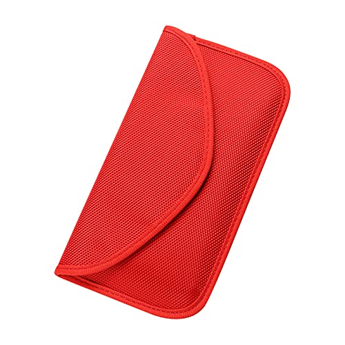DUBENS Faraday-Tasche, RFID-Signal-Blockierung Tasche Abschirmung Käfig Beutel Brieftasche Fall für Handy-Datenschutz und Auto-Schlüssel, Anti-Tracking Case Blocker (Rot) von DUBENS