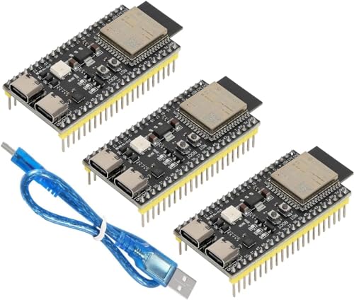 DUBEUYEW 3PCS ESP32-S3 ESP32-S3-DevKitC-1 N16R8 WiFi-Modul + 5.0 Bluetooth Internet Development Board 16M Externe Flash-Erweiterung 8M PSRAM mit einem Typ-C-Kabel (gelötet) von DUBEUYEW