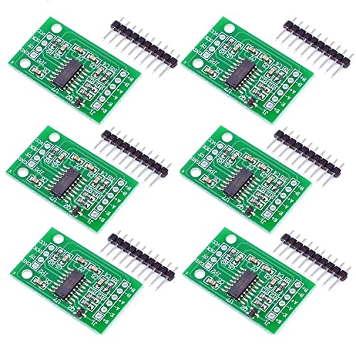 DUBEUYEW 6 Stück HX711 Gewichtsdrucksensormodul 24-Bit-Präzisions-AD-Modul Zweikanal-Wägezelle Kompatibel mit Arduino DIY DUBEUYEW 6 Stück HX711 Gewichtsdrucksensormodul 24-Bit-Präzisions-AD-Modul Zweikanal-Wägezelle Kompatibel mit Arduino DIY von DUBEUYEW
