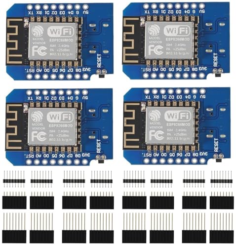 DUBEUYEW D1 ESP8266 ESP-12F NodeMcu, WiFi Entwicklungsboard mit CH340, 4MB Byte D1 Modul, für Arduino (4 pcs) von DUBEUYEW