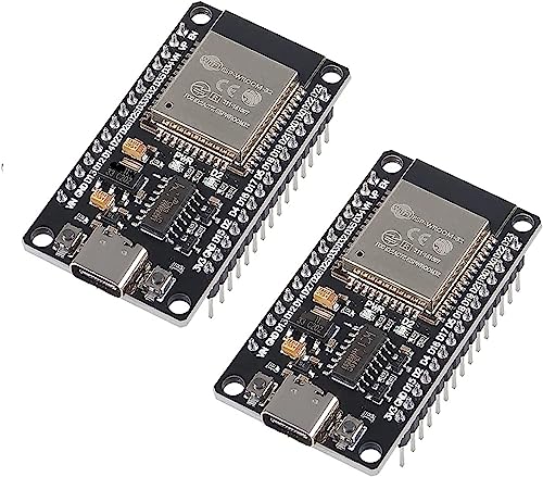 DUBEUYEW ESP32 ESP-32S ESP-WROOM-32 Type-C USB Development Board CH340C WiFi+Bluetooth Ultra-Low Power Dual Core ESP32-DevKitC-32 Expansion Board for Arduino(2PCS) von DUBEUYEW