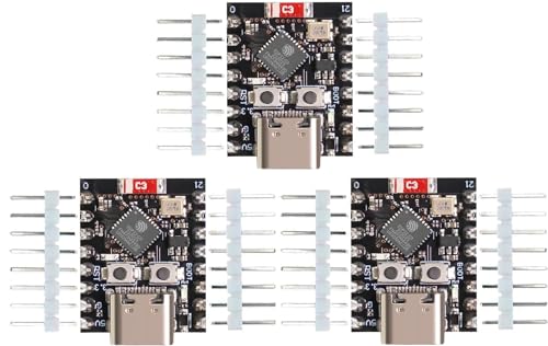 DUBEUYEW ESP32 ESP32-C3 Entwicklungsboard Mini ESP32 C3 Unterstützt WiFi Bluetooth Kompatibel mit Arduino (3PCS) von DUBEUYEW