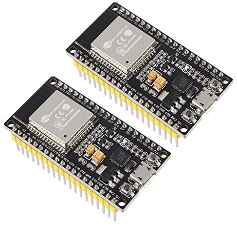 DUBEUYEW Entwicklungsboard 2,4 GHz Dual Core WLAN WiFi + Bluetooth 2-in-1 Mikrocontroller ESP-WROOM-32 Chip 2102 38 Pins für ESP32 für Arduino (38PIN, 2PCS) von DUBEUYEW