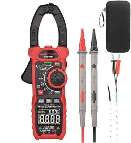 DUBEUYEW HT208D Zangenstrommesser 1000A True, 6000 Zähler RMS AC / DC-Einschaltstrom Strommesszange, Misst Stromspannung, Temperatur, Kapazität, Widerstand, Dioden,VFD, LOZ-Modus DUBEUYEW HT208D Zangenstrommesser 1000A True, 6000 Zähler RMS AC / DC-Einschaltstrom Strommesszange, Misst Stromspannung, Temperatur, Kapazität, Widerstand, Dioden,VFD, LOZ-Modus von DUBEUYEW