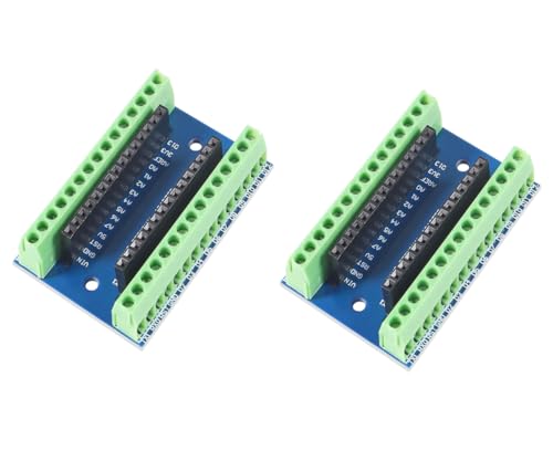 DUBEUYEW Nano IO Shield Adapter Erweiterungskarte, Terminal Adapter Expansion Board, für Arduino, 2 Stück von DUBEUYEW