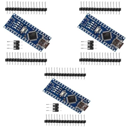 DUBEUYEW Nano-Modul, Nano-Board CH340-Chip, 5 V 16 MHz für Arduino (3 Stück) von DUBEUYEW