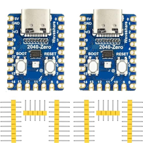 DUBEUYEW Raspberry Pi 2040-Zero Mini-Mikrocontroller-Board basierend auf dem Raspberry-Pi 2040 Dual-Core ARM Cortex M0+ Prozessor für C/C++/Python (2 Stück) von DUBEUYEW