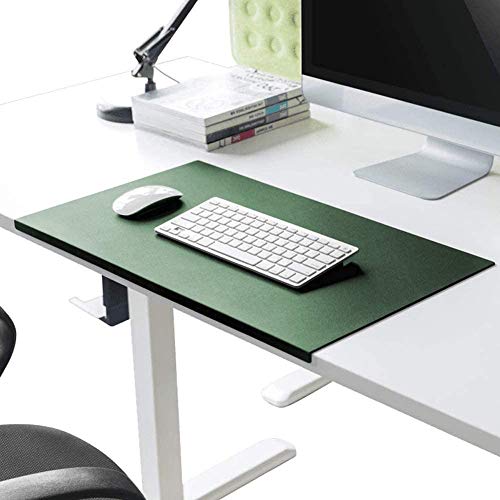 Schreibtischunterlage mit Kantenschutz gewinkelt / 90° abgewinkelt Rutschfeste Weichem Leder Schreibunterlage Mausunterlage für Büro Hause Office Laptop PC Pad, 80 x 50 cm, Grün von DUCHEN