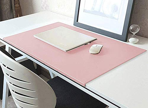 Schreibunterlage leder, gewinkelte schreibtischunterlage, Groß Mauspad Tischunterlage Tischschoner, Büro Wasserdichte Schreibenmatte Rutschfeste Mausunterlage Protektor-100x50cm-Rosa von DUCHEN