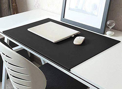 Schreibunterlage leder, gewinkelte schreibtischunterlage, Groß Mauspad Tischunterlage Tischschoner, Büro Wasserdichte Schreibenmatte Rutschfeste Mausunterlage Protektor-120x60cm-Schwarz von DUCHEN