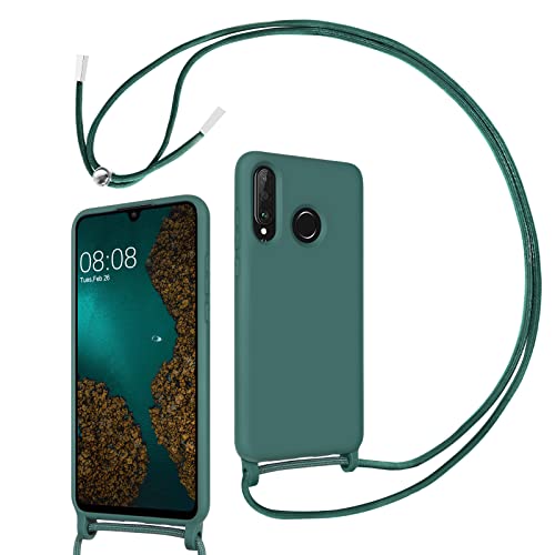 DUEDUE Handykette für Huawei P30 Lite Hülle Huawei P30 Lite New Edition Handyhülle mit Kordel Band Silikon Schutzhülle mit Band Halsband Handy-Kette Case mit Necklace Schnur für Huawei P30 Lite von DUEDUE