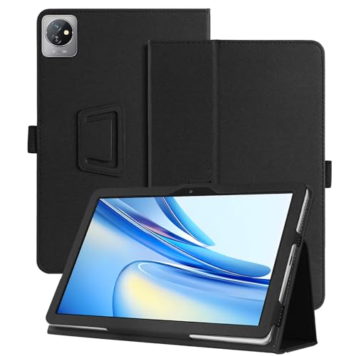 DUEDUE Hülle Kompatibel mit Blackview Tab 70 Wifi/30 WiFi Tablet Hülle, Klappständer mit Stifthalter, Schützende Lederhülle für Blackview Tab 70/30 WiFi 10,1 Zoll 2024 Schwarz von DUEDUE