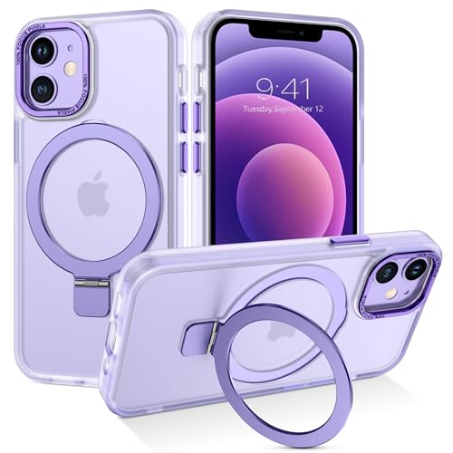 DUEDUE Magnetische Schutzhülle für iPhone 12 Mini, mit Ring, durchscheinende, matte Rückseite, stoßfest, mit Ständer, Violett / Transparent DUEDUE Magnetische Schutzhülle für iPhone 12 Mini, mit Ring, durchscheinende, matte Rückseite, stoßfest, mit Ständer, Violett / Transparent von DUEDUE