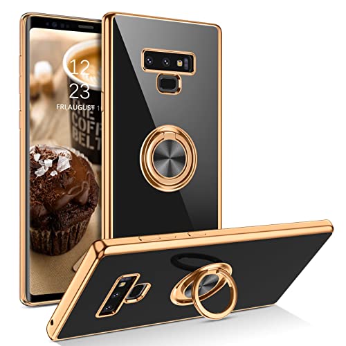 DUEDUE Samsung Galaxy Note 9 Hülle mit Ringhalter Kickstand 360 Grad Rotation Magnetischer Auto Finger Weich TPU Slim Cover Stoßfest Schutzhülle Handyhülle für Samsung Note 9 6,4 Zoll, Schwarz DUEDUE Samsung Galaxy Note 9 Hülle mit Ringhalter Kickstand 360 Grad Rotation Magnetischer Auto Finger Weich TPU Slim Cover Stoßfest Schutzhülle Handyhülle für Samsung Note 9 6,4 Zoll, Schwarz von DUEDUE