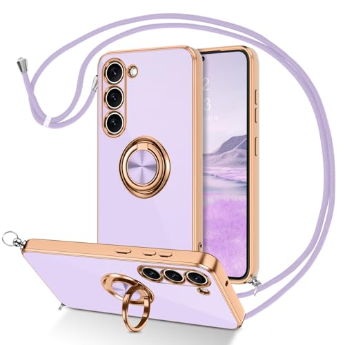 DUEDUE für Samsung S23 Hülle mit Band, Handykette Samsung S23 Handyhülle mit Band 360 Grad Ring Stoßfeste Schutzhülle Soft Silikon TPU für Samsung Galaxy S23 Hülle Mit Ring 6.1'' Lila DUEDUE für Samsung S23 Hülle mit Band, Handykette Samsung S23 Handyhülle mit Band 360 Grad Ring Stoßfeste Schutzhülle Soft Silikon TPU für Samsung Galaxy S23 Hülle Mit Ring 6.1'' Lila von DUEDUE