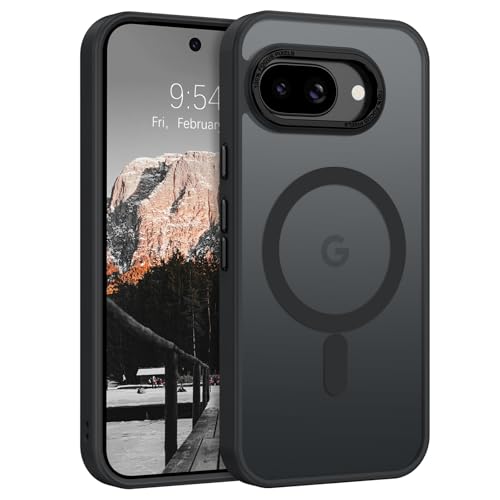 DUEDUE für Google Pixel 9A Hülle für Magsafe (Militärschutz) Umfassender Schutz Matte Transluzente Magnetische Handyhülle für Pixel 9A Case Dünn Cover Schutzhülle, Schwarz von DUEDUE