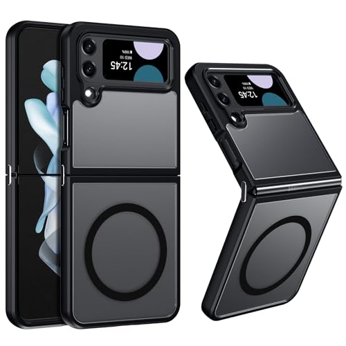 DUEDUE für Samsung Z Flip4 Hülle Mag-Safe, Samsung Z Flip 4 Handyhülle Mag-Safe Stoßfester Schutz Kratzfeste Matte Rückseite Soft Silikon TPU Hülle für Samsung Galaxy Z Flip 4 von DUEDUE