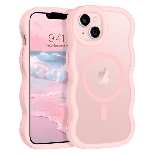 DUEDUE für iPhone 13 Hülle, iPhone 14 Mag-Safe Handyhülle Niedliche Lockige Wellenrahmenform Abdeckung Weiches TPU-Silikon, Stoßfest Schützende Magnetische Handyhülle für iPhone 13/14 Hülle 6,1-Rosa DUEDUE für iPhone 13 Hülle, iPhone 14 Mag-Safe Handyhülle Niedliche Lockige Wellenrahmenform Abdeckung Weiches TPU-Silikon, Stoßfest Schützende Magnetische Handyhülle für iPhone 13/14 Hülle 6,1-Rosa von DUEDUE