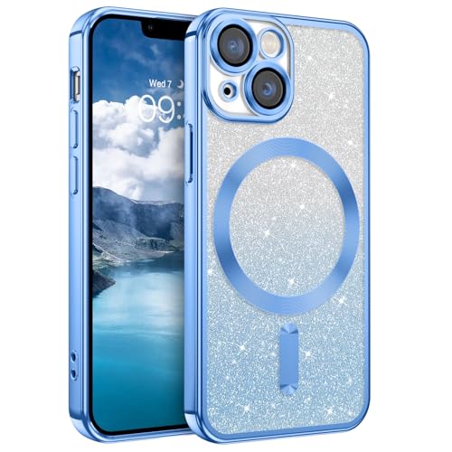 DUEDUE für iPhone 13 Mini Hülle Glitzer 6.1'', iPhone 13 Mini Handyhülle Glitzer mit Mag-Safe Magnetische Stoßfeste Schutzhülle Soft TPU für iPhone 13 Mini Hülle Mag-Safe Magnetische 5.4" Blau DUEDUE für iPhone 13 Mini Hülle Glitzer 6.1'', iPhone 13 Mini Handyhülle Glitzer mit Mag-Safe Magnetische Stoßfeste Schutzhülle Soft TPU für iPhone 13 Mini Hülle Mag-Safe Magnetische 5.4" Blau von DUEDUE