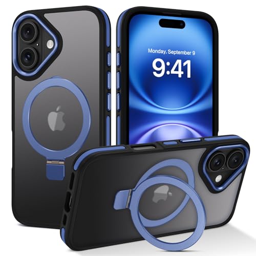 DUEDUE für iPhone 16 Hülle für Magsafe (Militärschutz & Magnetkraft) Rundumschutz Stoßfest Matte Transluzente Rückseite Magnetisch Handyhülle für iPhone 16 Case Verstellbar Ständer Schutzhülle, Blau DUEDUE für iPhone 16 Hülle für Magsafe (Militärschutz & Magnetkraft) Rundumschutz Stoßfest Matte Transluzente Rückseite Magnetisch Handyhülle für iPhone 16 Case Verstellbar Ständer Schutzhülle, Blau von DUEDUE