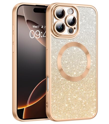 DUEDUE iPhone 16 Pro Hülle Glitzer 6.3'', Handyhülle Mit Mag-Safe Magnetische Stoßfeste Schutzhülle TPU für iPhone 16 Pro 6.3" Gold DUEDUE iPhone 16 Pro Hülle Glitzer 6.3'', Handyhülle Mit Mag-Safe Magnetische Stoßfeste Schutzhülle TPU für iPhone 16 Pro 6.3" Gold von DUEDUE