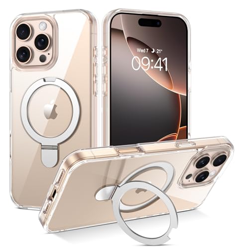 DUEDUE für iPhone 16 Pro Hülle Mag-Safe, Unsichtbarem Ständer Kompatibel mit Magsafe Schützende, Stoßfeste, Clear Ring Mann und Frau Handyhülle für iPhone iPhone 16 Pro 6,3" Transparent DUEDUE für iPhone 16 Pro Hülle Mag-Safe, Unsichtbarem Ständer Kompatibel mit Magsafe Schützende, Stoßfeste, Clear Ring Mann und Frau Handyhülle für iPhone iPhone 16 Pro 6,3" Transparent von DUEDUE