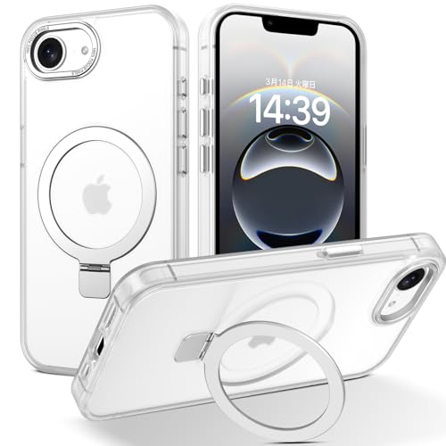 DUEDUE für iPhone 16e Hülle für Magsafe [Ultra Magnetkraft & Militärschutz] Rundumschutz Stoßfest Translucent Magnetisch Handyhülle für iphone 16e Case Verstellbar Ständer Schutzhülle, Halbtransparent von DUEDUE