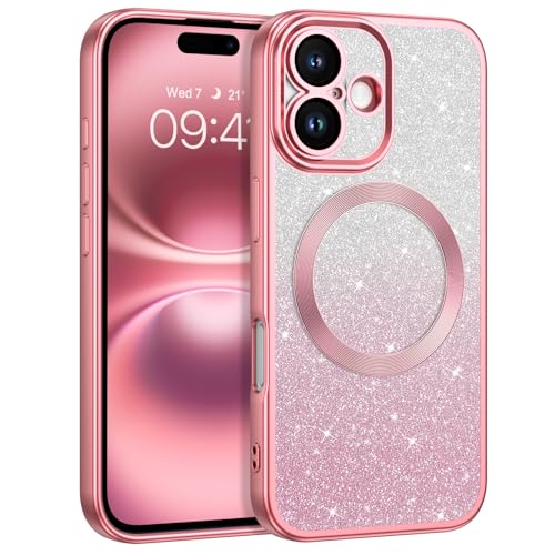 DUEDUE iPhone 16 Plus Hülle Glitzer 6.7'', Handyhülle Mit Mag-Safe Magnetische Stoßfeste Schutzhülle TPU für iPhone 16 Plus 6.7" Rosa DUEDUE iPhone 16 Plus Hülle Glitzer 6.7'', Handyhülle Mit Mag-Safe Magnetische Stoßfeste Schutzhülle TPU für iPhone 16 Plus 6.7" Rosa von DUEDUE